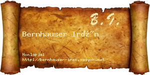 Bernhauser Irén névjegykártya